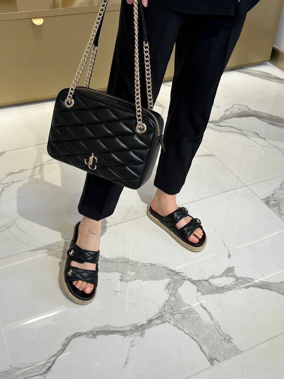JIMMY CHOO Slides side view - Women's luxury Shoes
