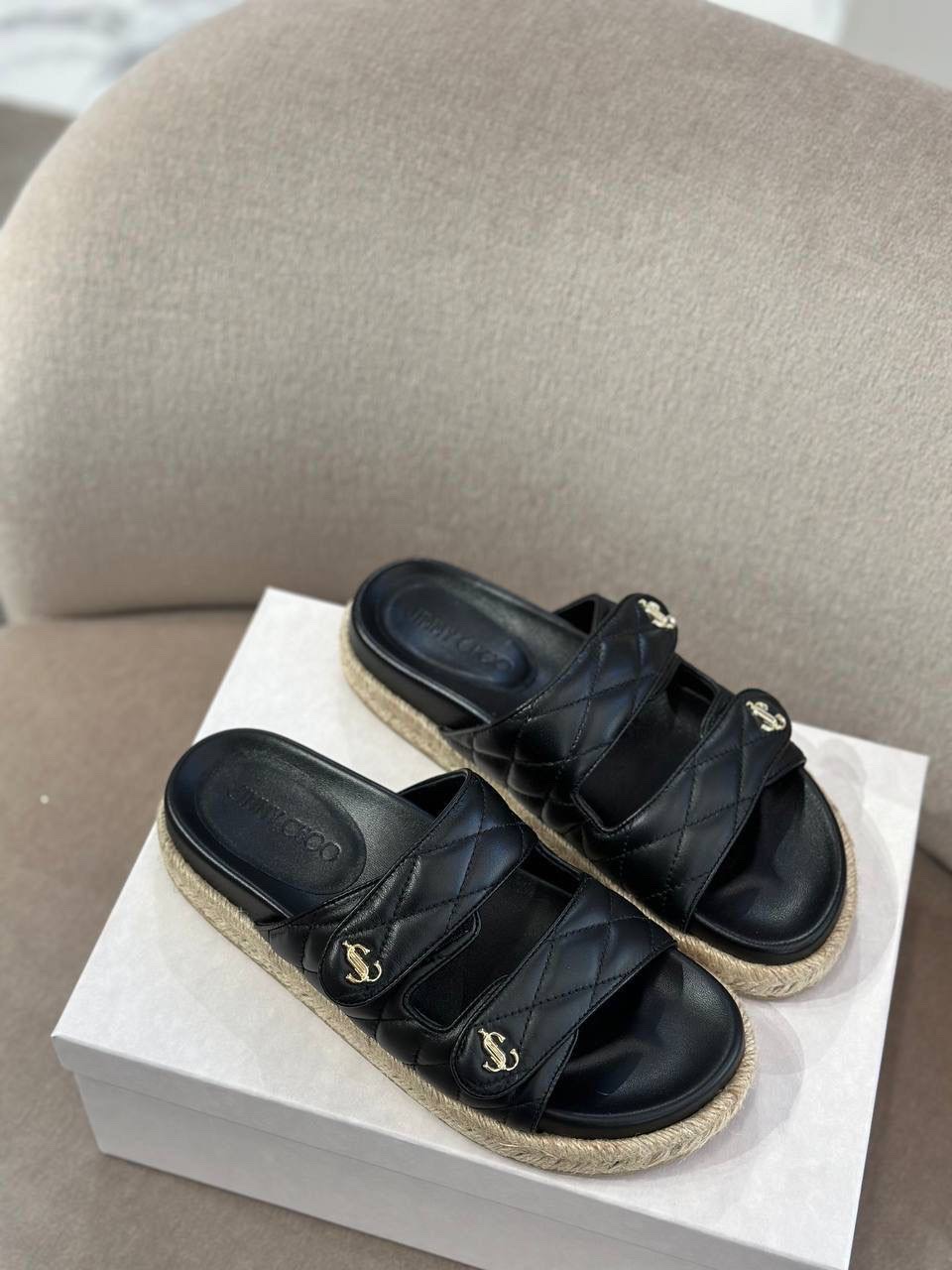 JIMMY CHOO Slides side view - Women's luxury Shoes