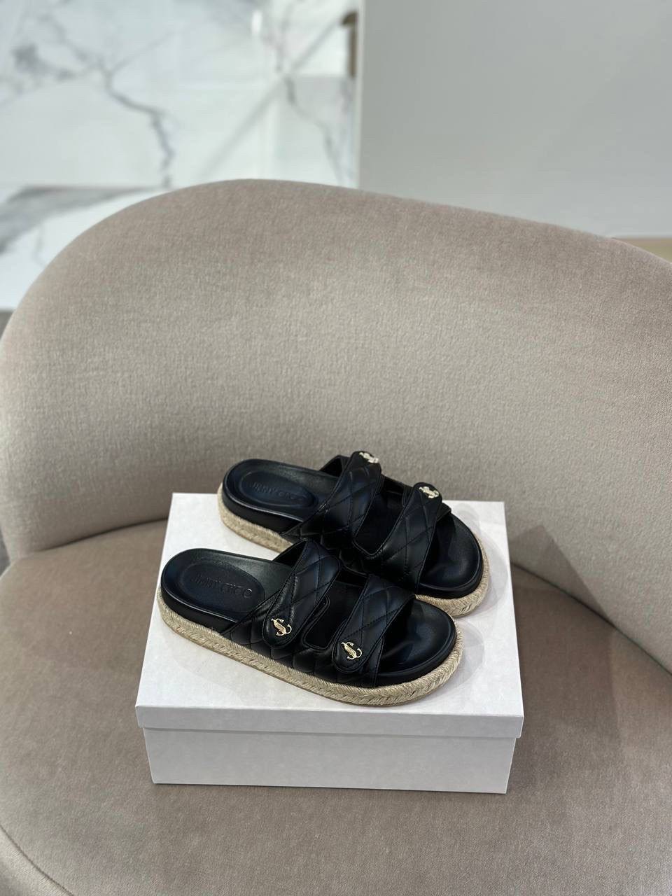 JIMMY CHOO Slides front view - Women's luxury Shoes
