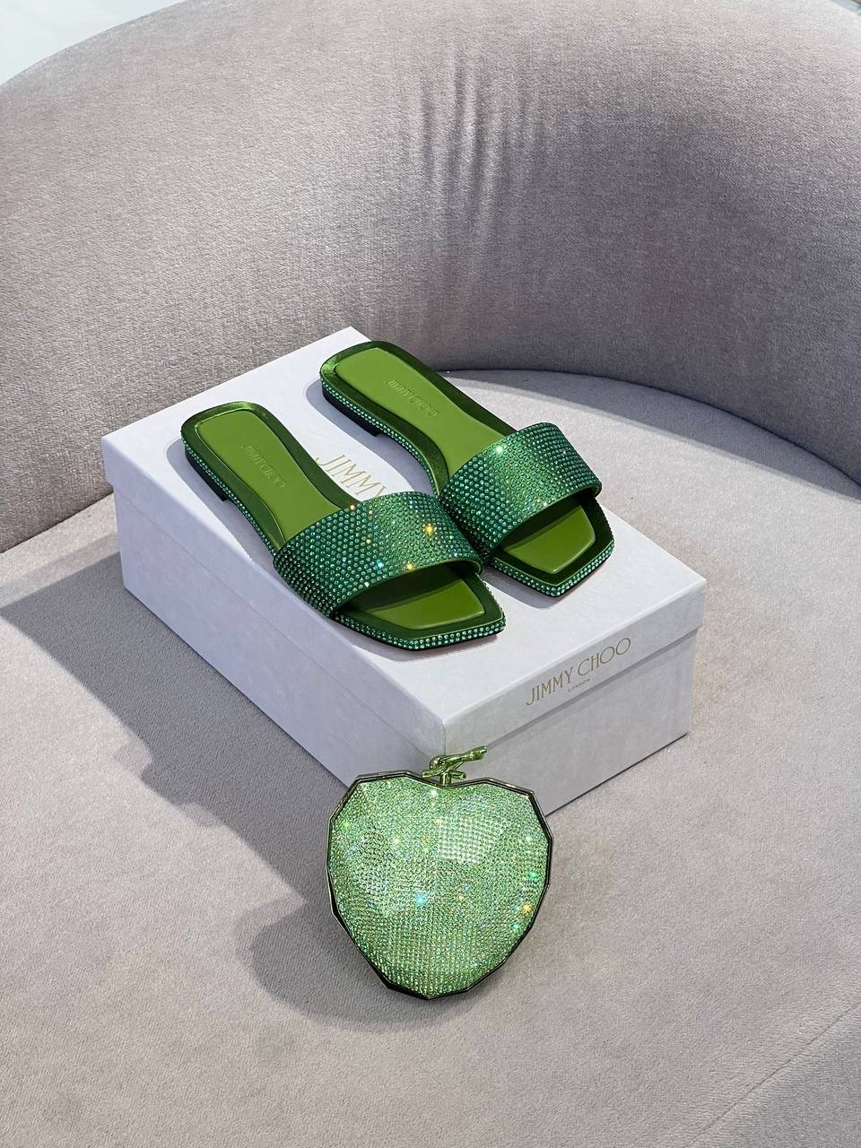 JIMMY CHOO Slides side view - Women's luxury Shoes