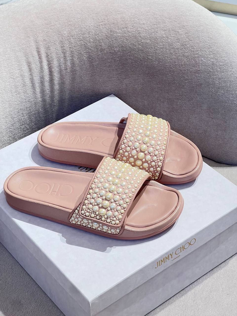 JIMMY CHOO Slides front view - Women's luxury Shoes