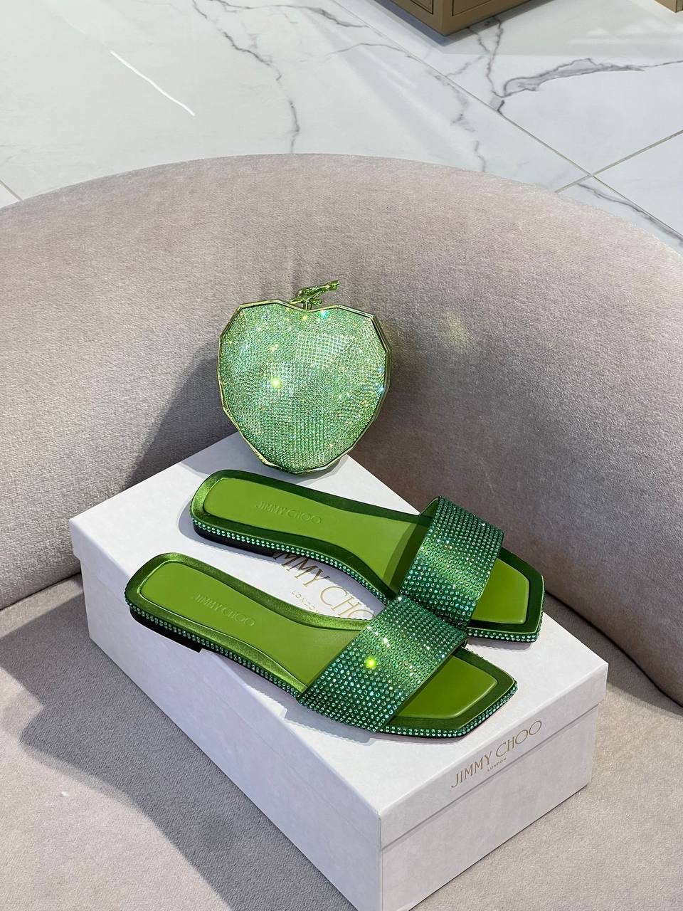 JIMMY CHOO Slides front view - Women's luxury Shoes