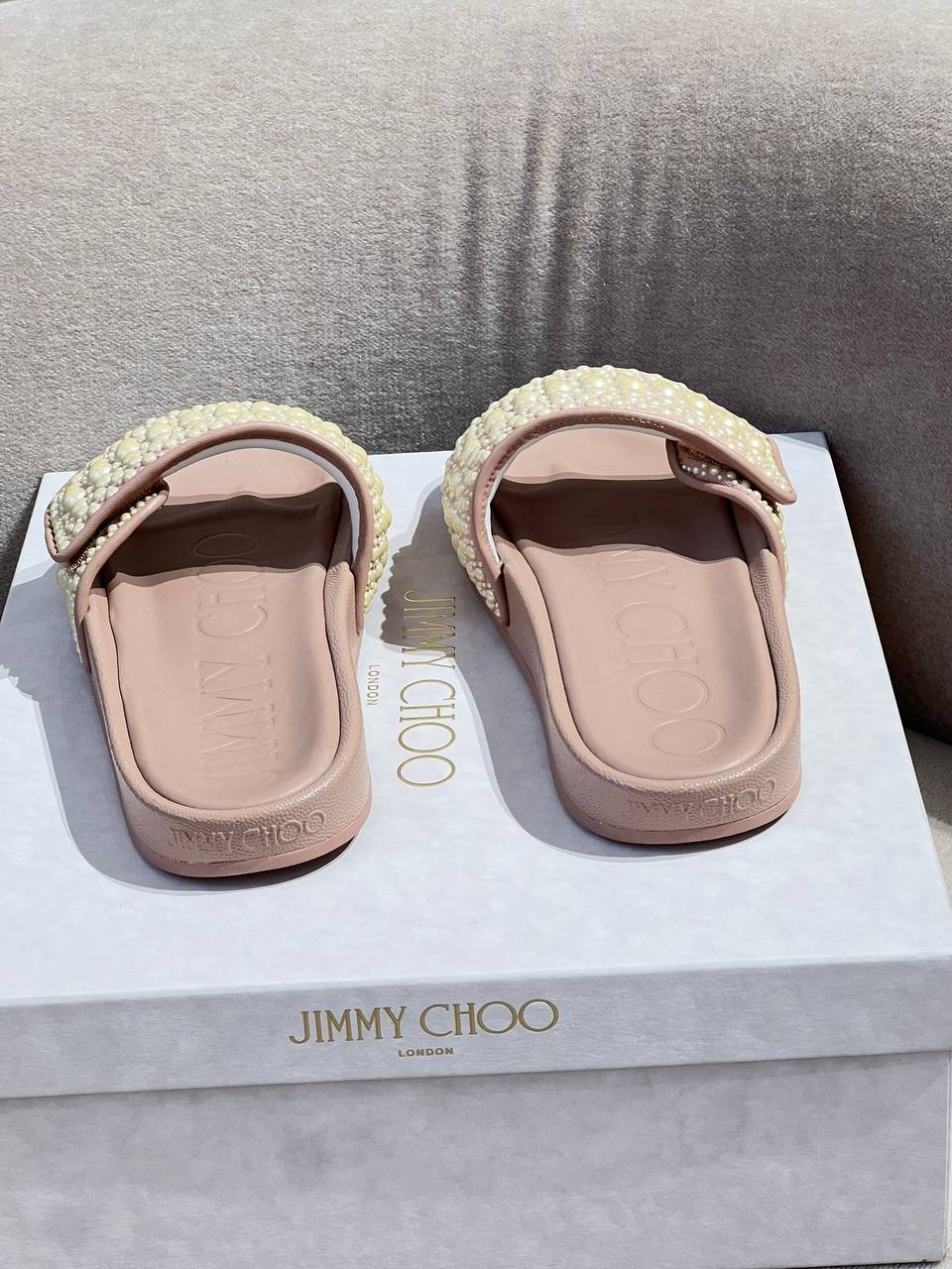 JIMMY CHOO Slides side view - Women's luxury Shoes