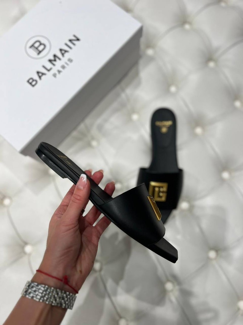 BALMAIN Slides side view - Women's luxury Shoes