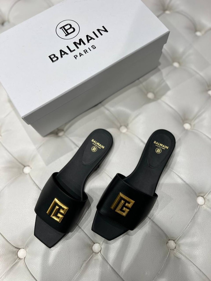 BALMAIN Slides front view - Women's luxury Shoes