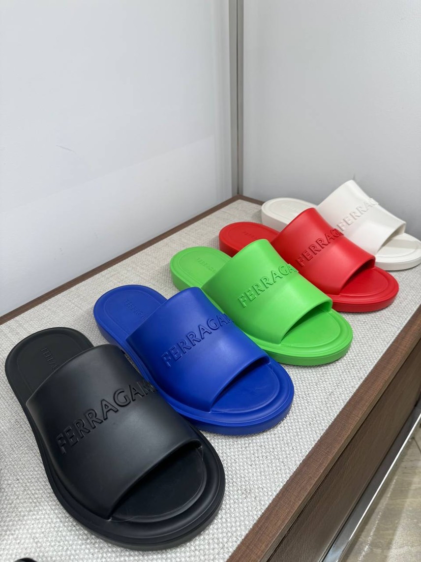 SALVATORE FERRAGAMO Slides front view - Men's luxury Shoes
