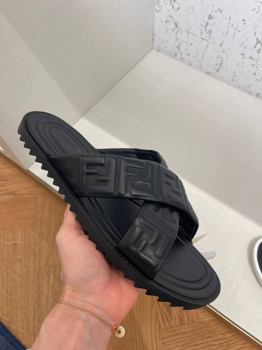 FENDI Slides side view - Men's luxury Shoes