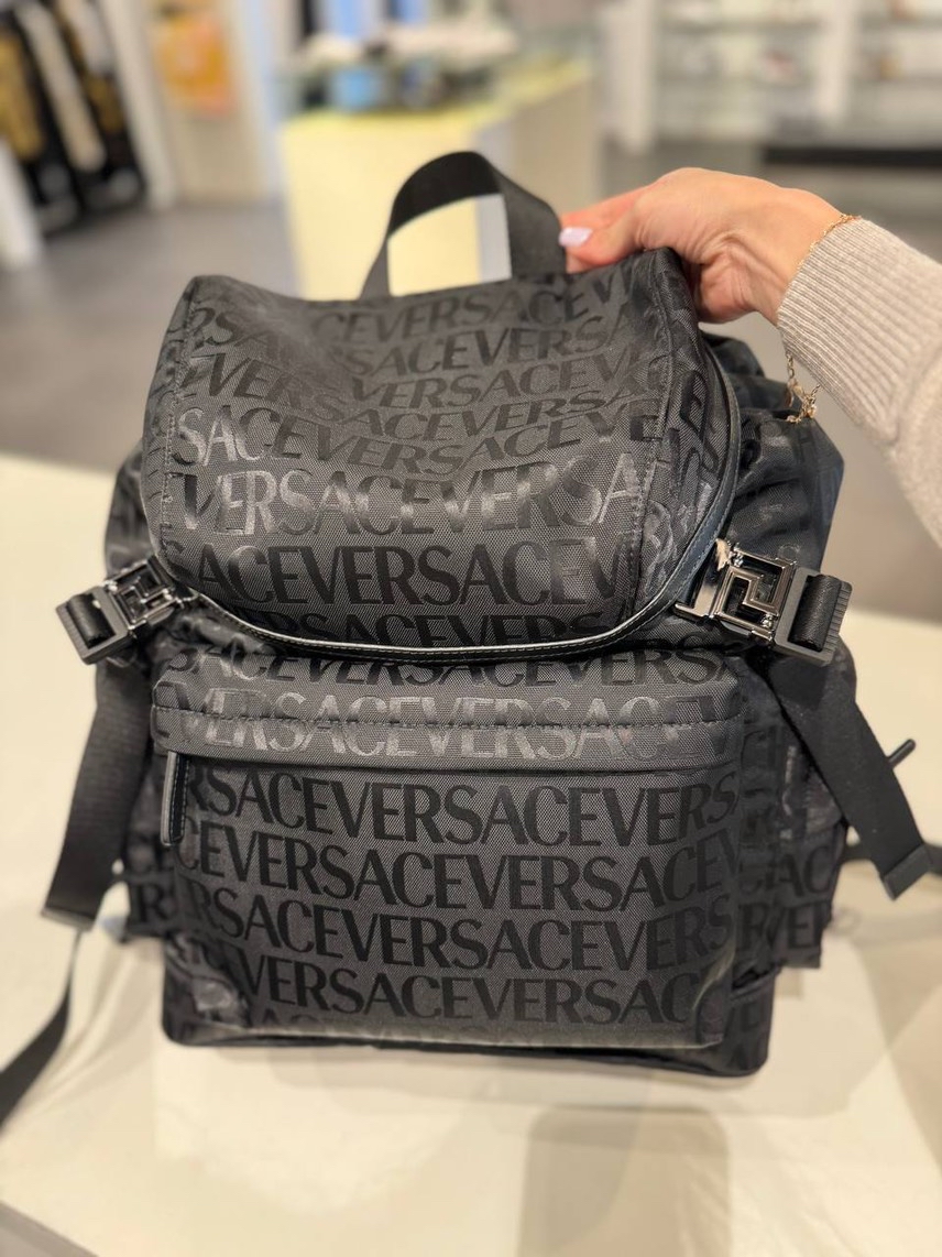 VERSACE Backpack side view - Men's luxury Bags