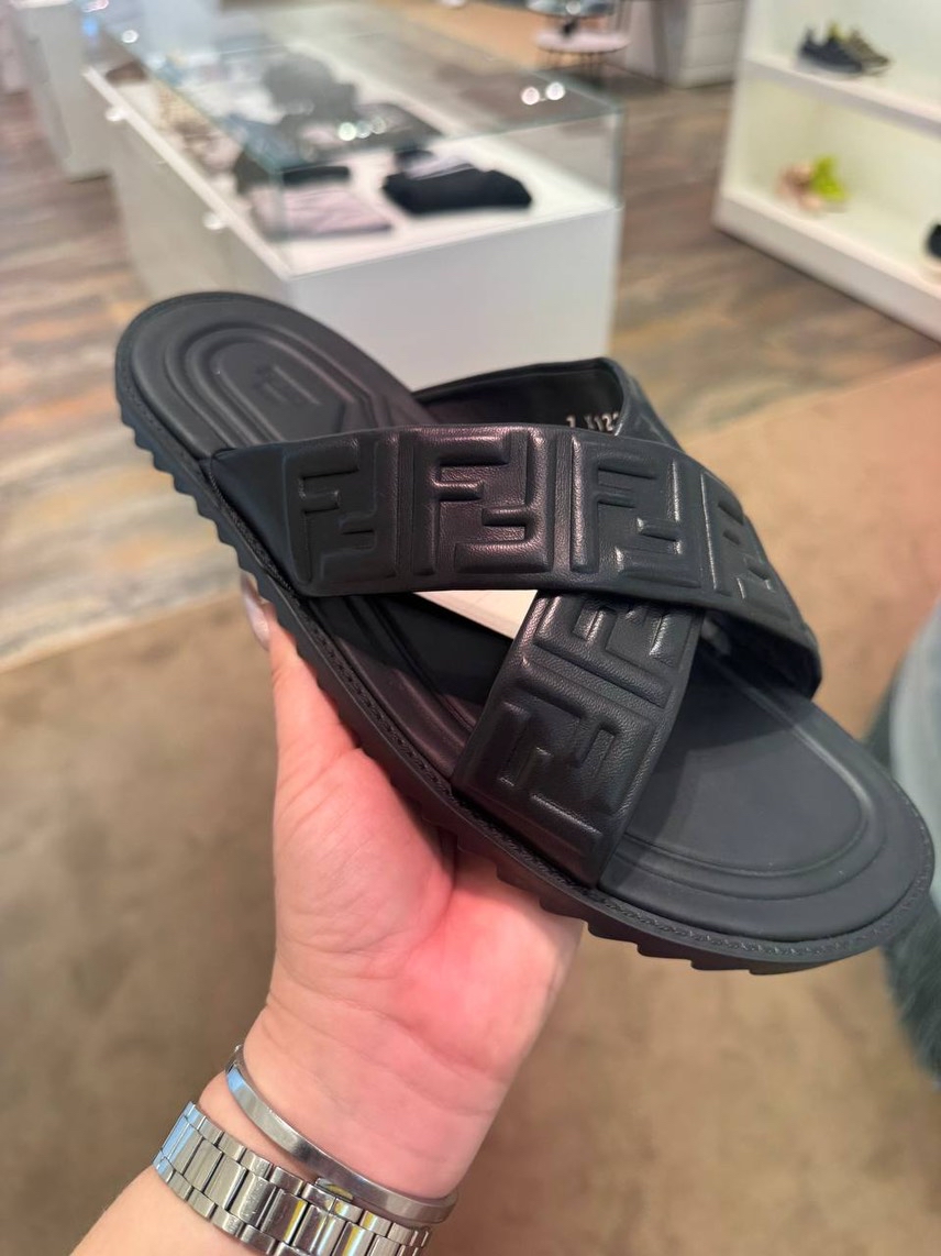FENDI Slides side view - Men's luxury Shoes