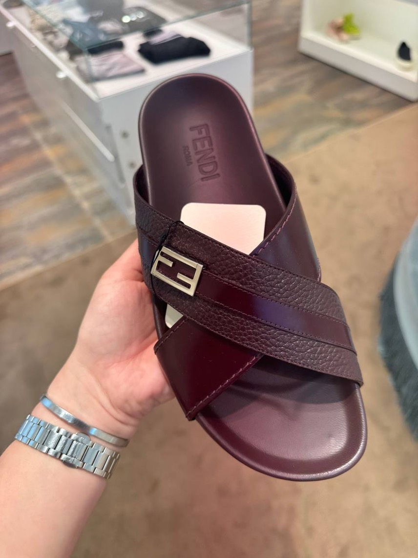 FENDI Slides side view - Men's luxury Shoes