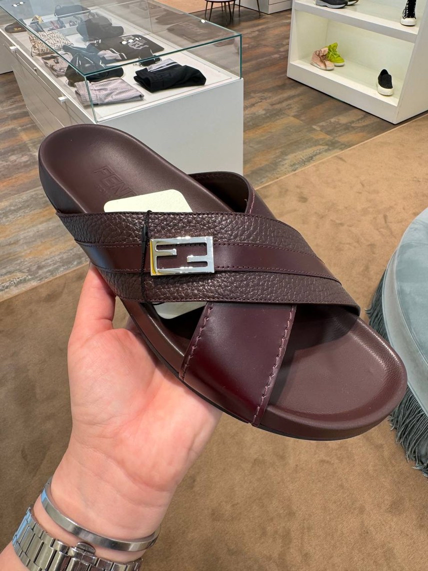 FENDI Slides front view - Men's luxury Shoes