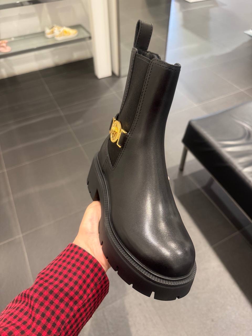 VERSACE Boots side view - Women luxury Shoes