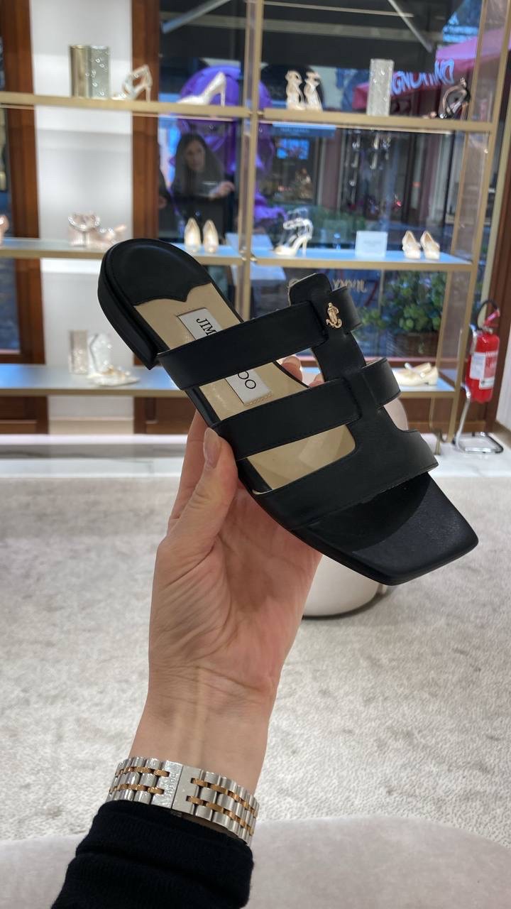 JIMMY CHOO Slides front view - Women's luxury Shoes