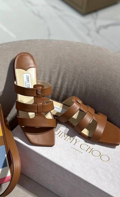 JIMMY CHOO Slides side view - Women's luxury Shoes