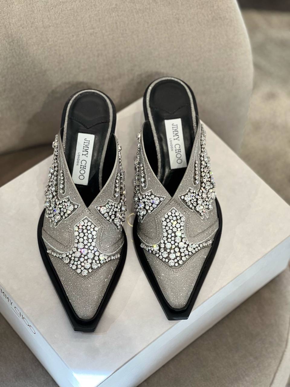 JIMMY CHOO Mules side view - Women's luxury Shoes
