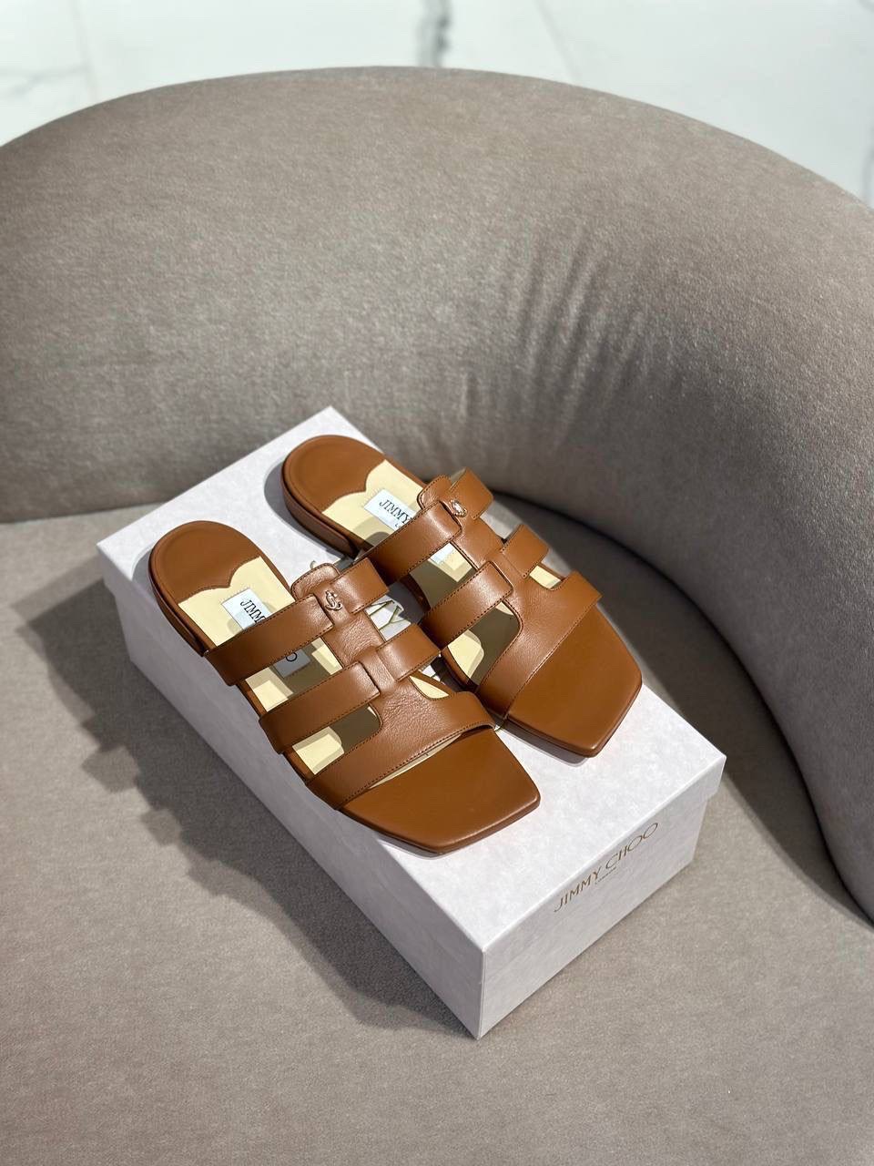 JIMMY CHOO Slides front view - Women's luxury Shoes
