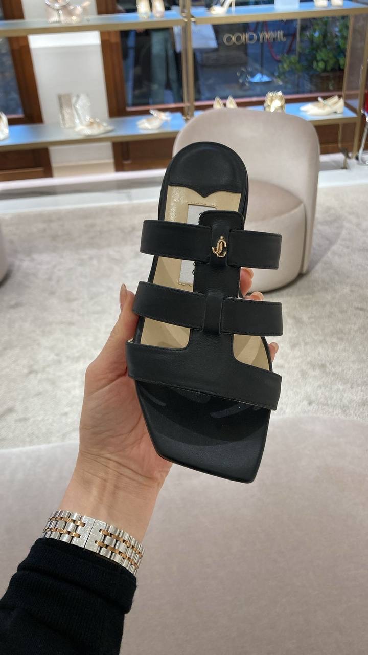 JIMMY CHOO Slides side view - Women's luxury Shoes