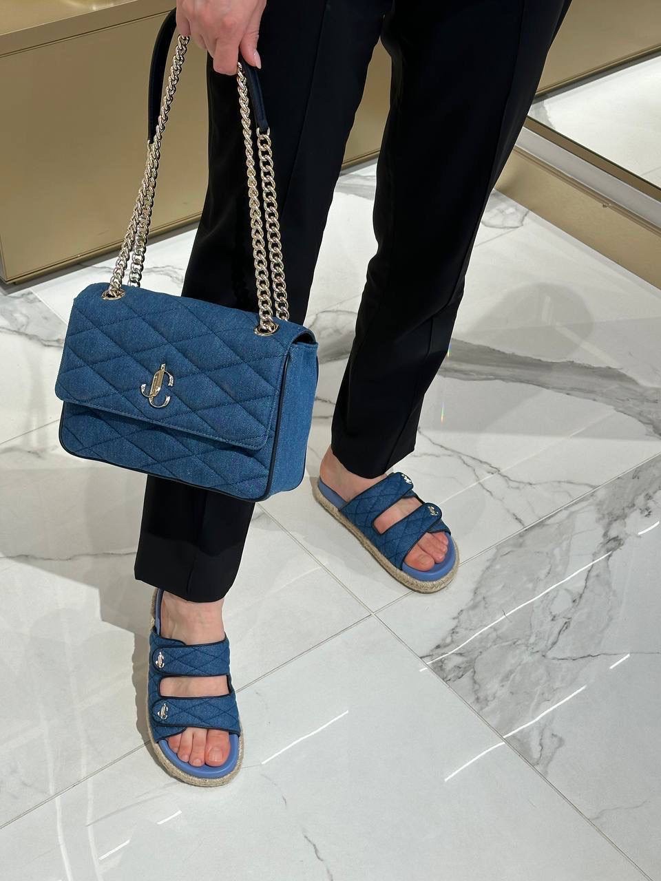 JIMMY CHOO Slides side view - Women's luxury Shoes