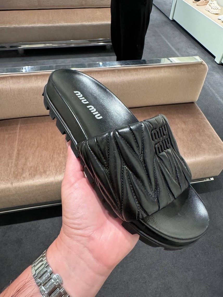 MIU MIU Slides front view - Women's luxury Shoes