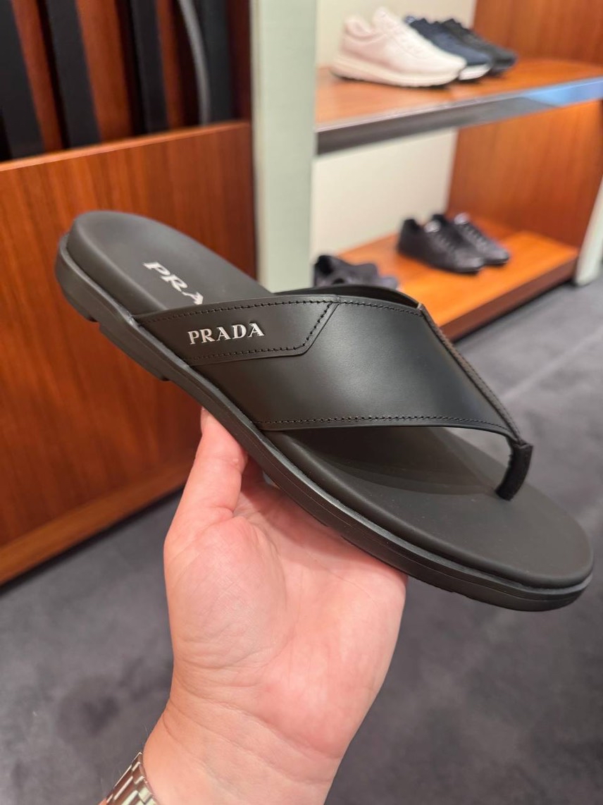 PRADA Slides front view - Men's luxury Shoes