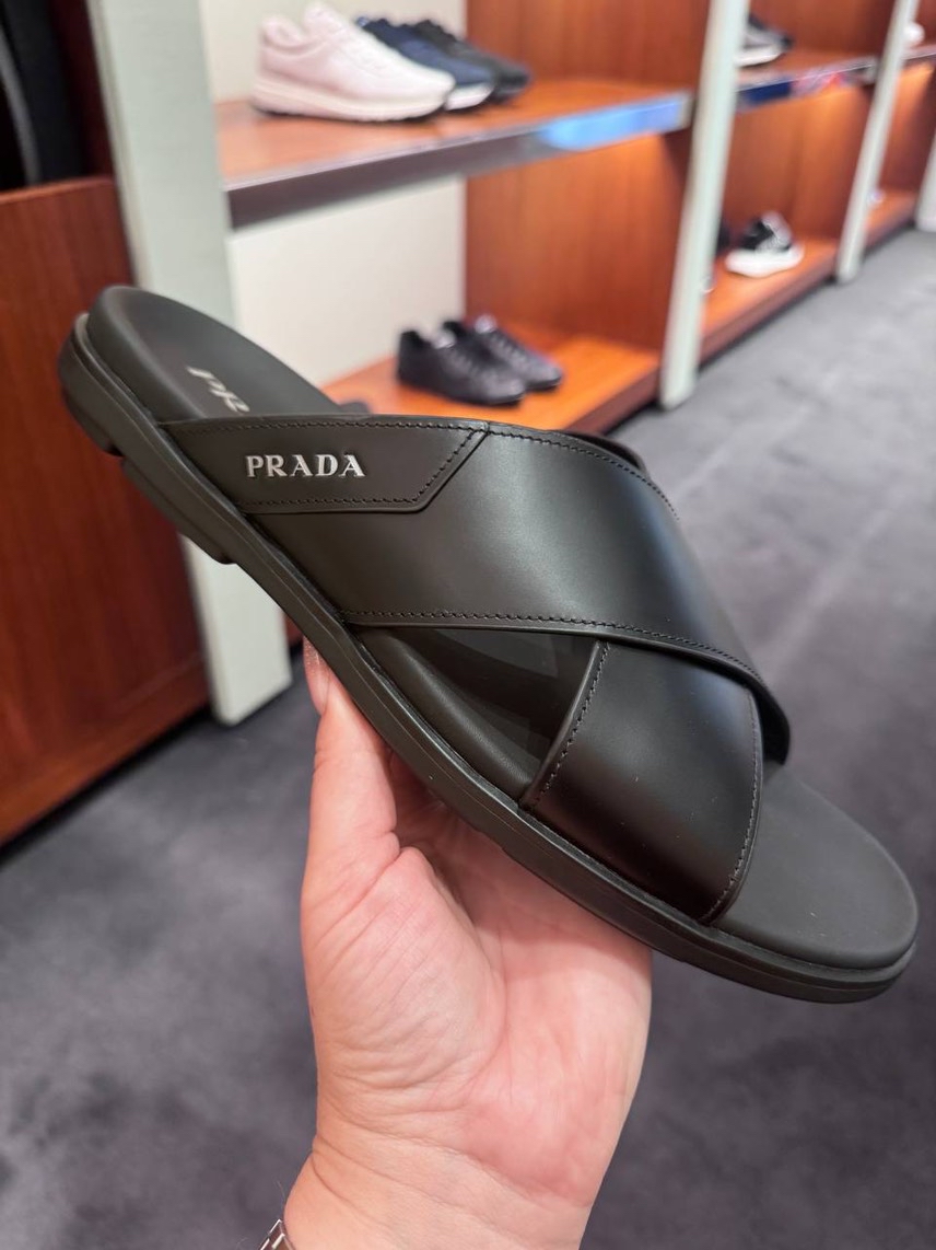 PRADA Slides front view - Men's luxury Shoes