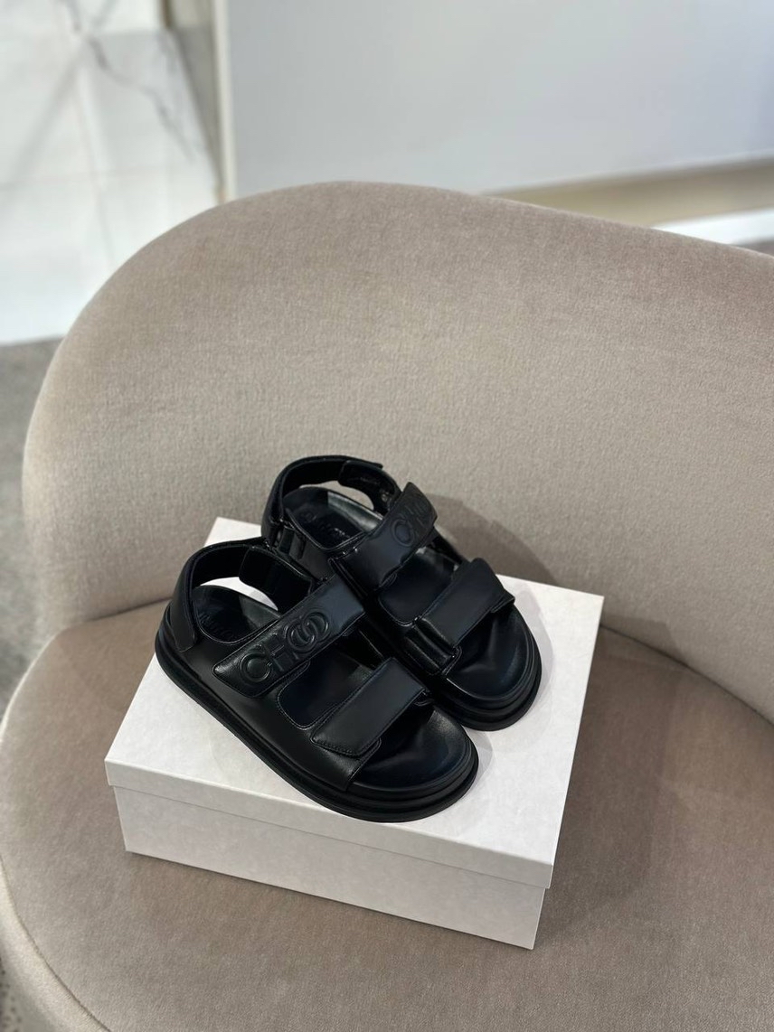 JIMMY CHOO Slides side view - Women's luxury Shoes