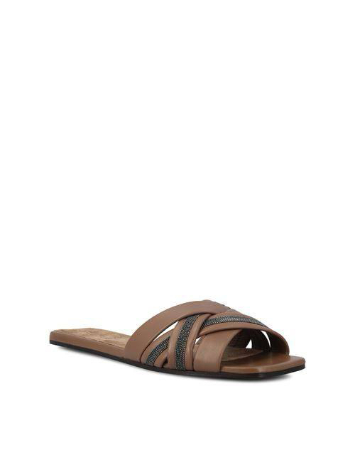 BRUNELLO CUCINELLI Slides front view - Women's luxury Shoes