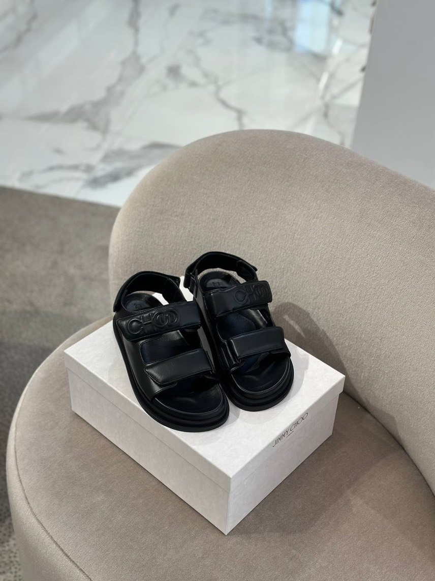 JIMMY CHOO Slides side view - Women's luxury Shoes