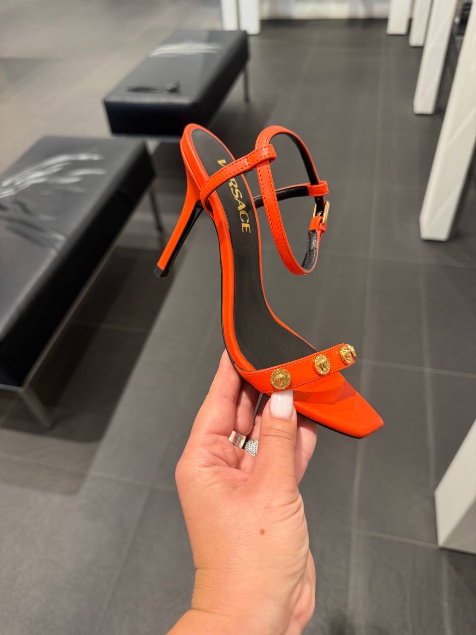 VERSACE Sandals side view - Women's luxury Shoes
