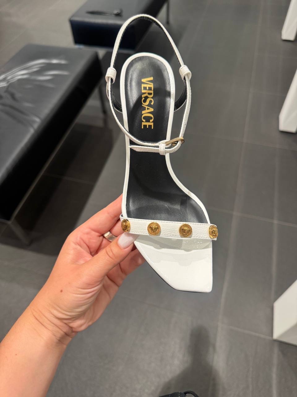VERSACE Sandals side view - Women's luxury Shoes