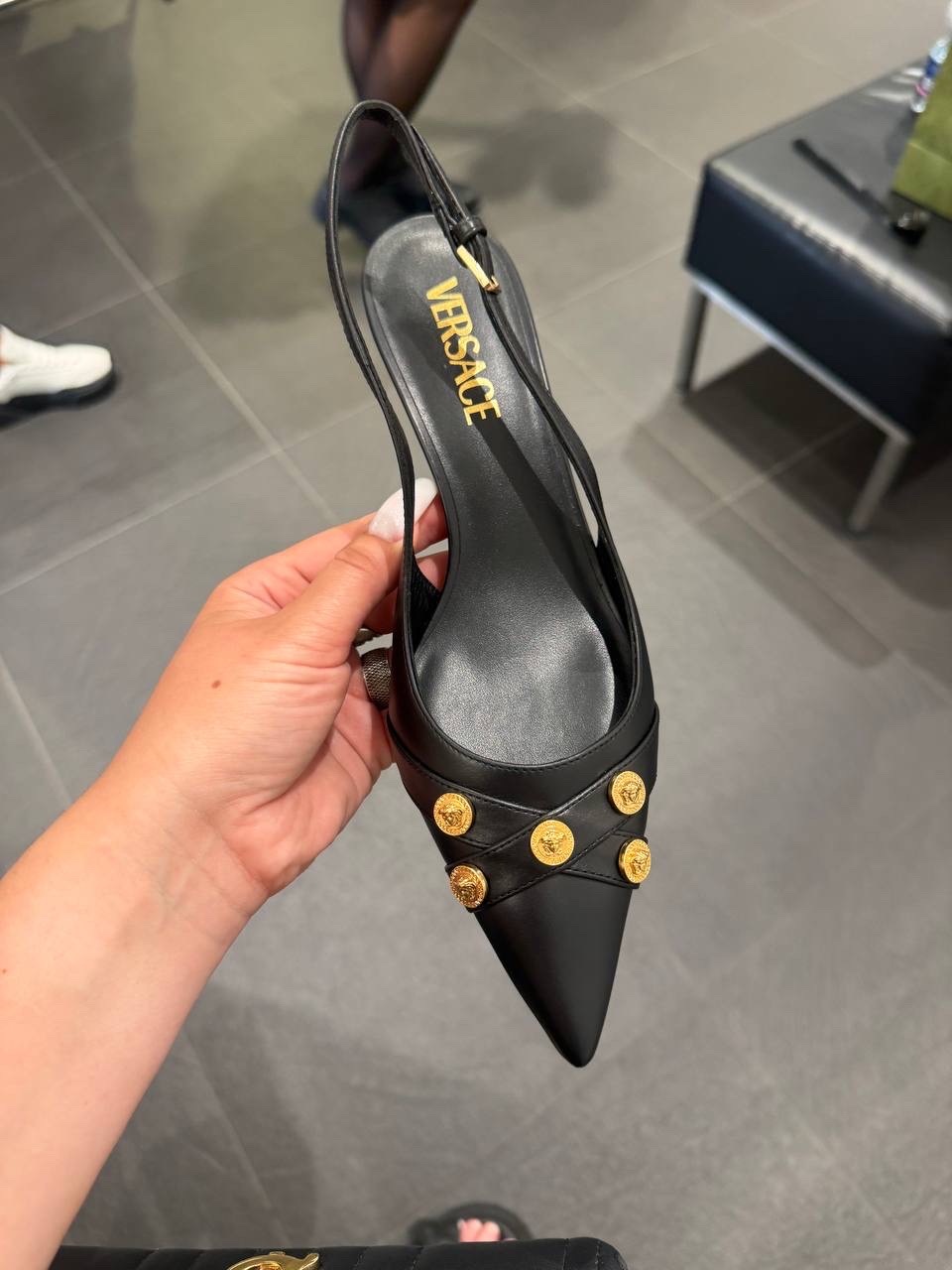 VERSACE Sandals side view - Women's luxury Shoes