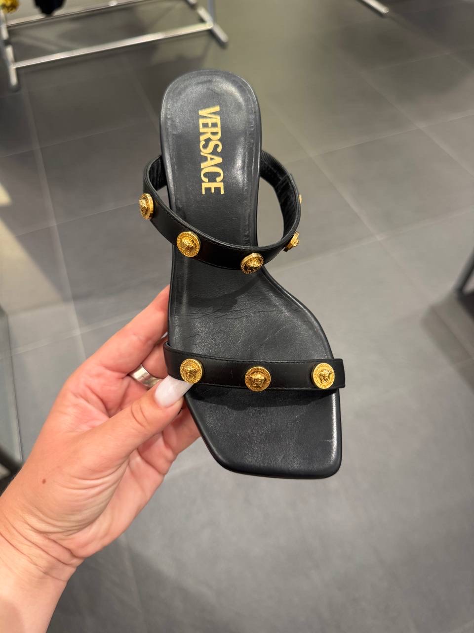 VERSACE Sandals side view - Women's luxury Shoes