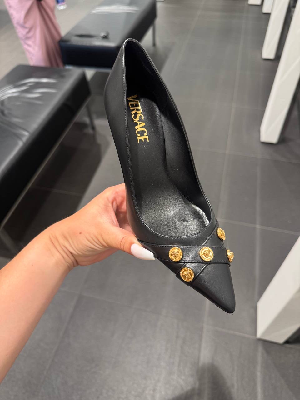 VERSACE Pumps side view - Women's luxury Shoes