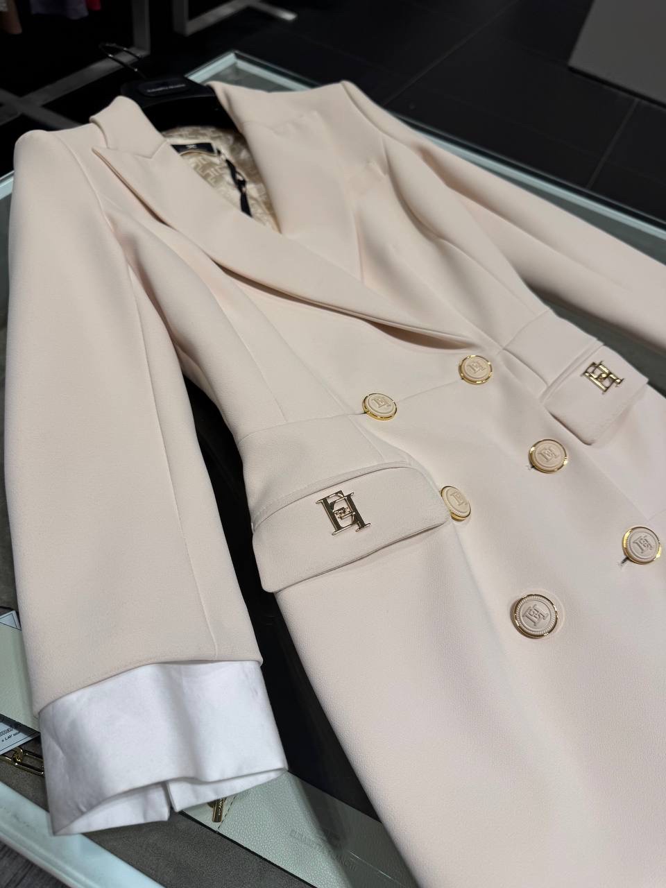 ELISABETTA FRANCHI Coats side view - Women's luxury Clothes