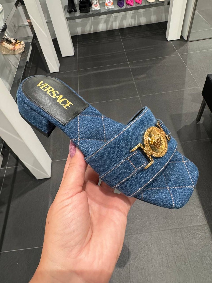 VERSACE Slides front view - Women's luxury Shoes