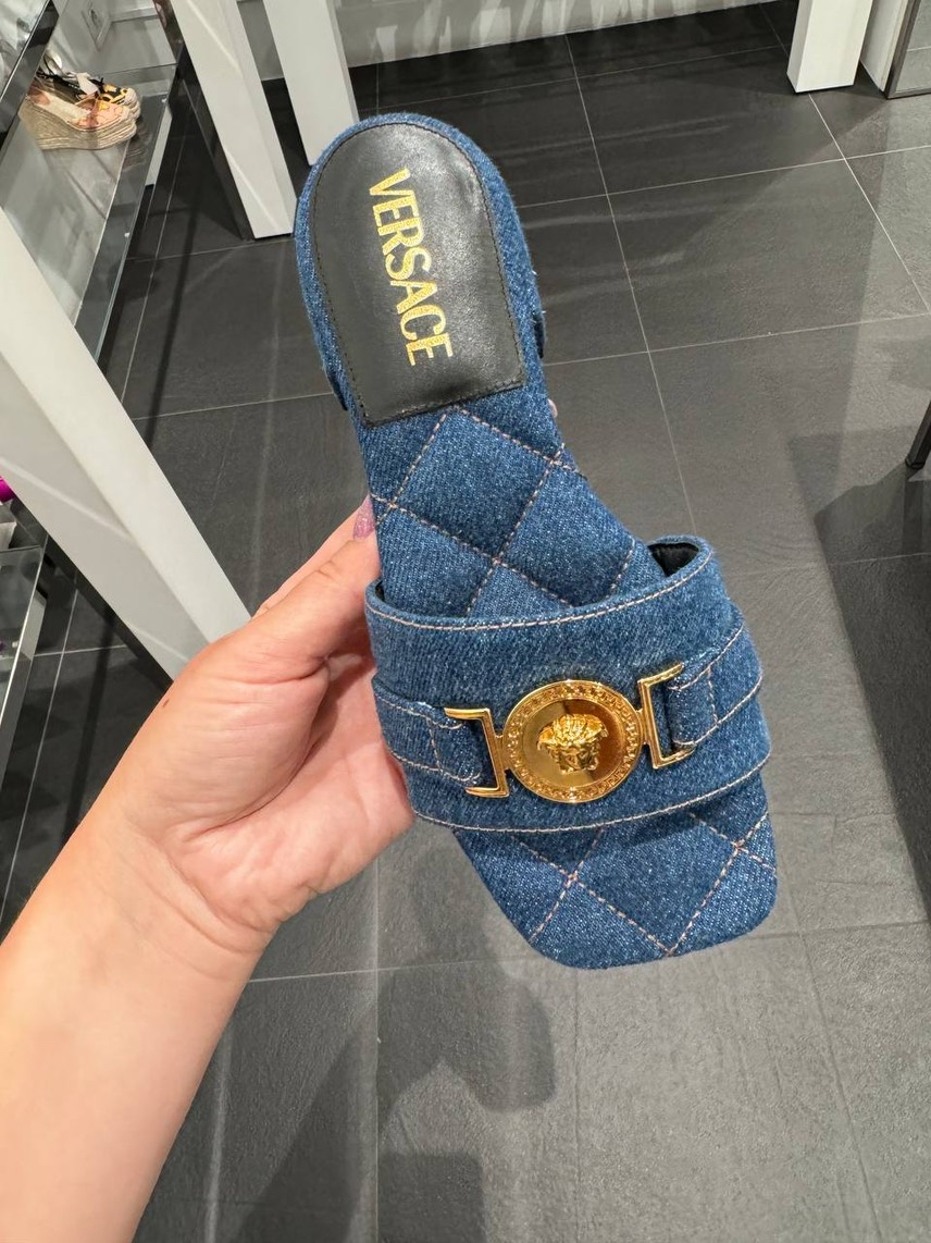 VERSACE Slides side view - Women's luxury Shoes