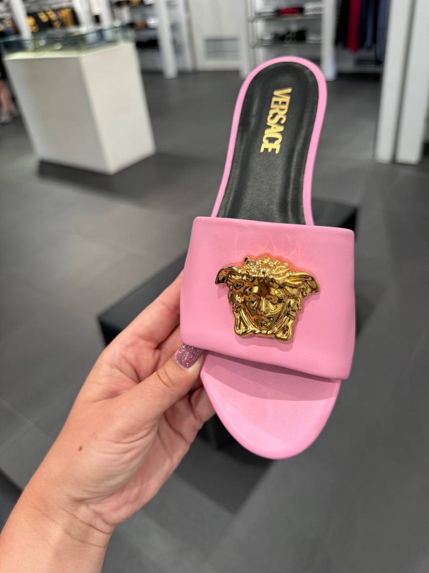 VERSACE Slides side view - Women's luxury Shoes