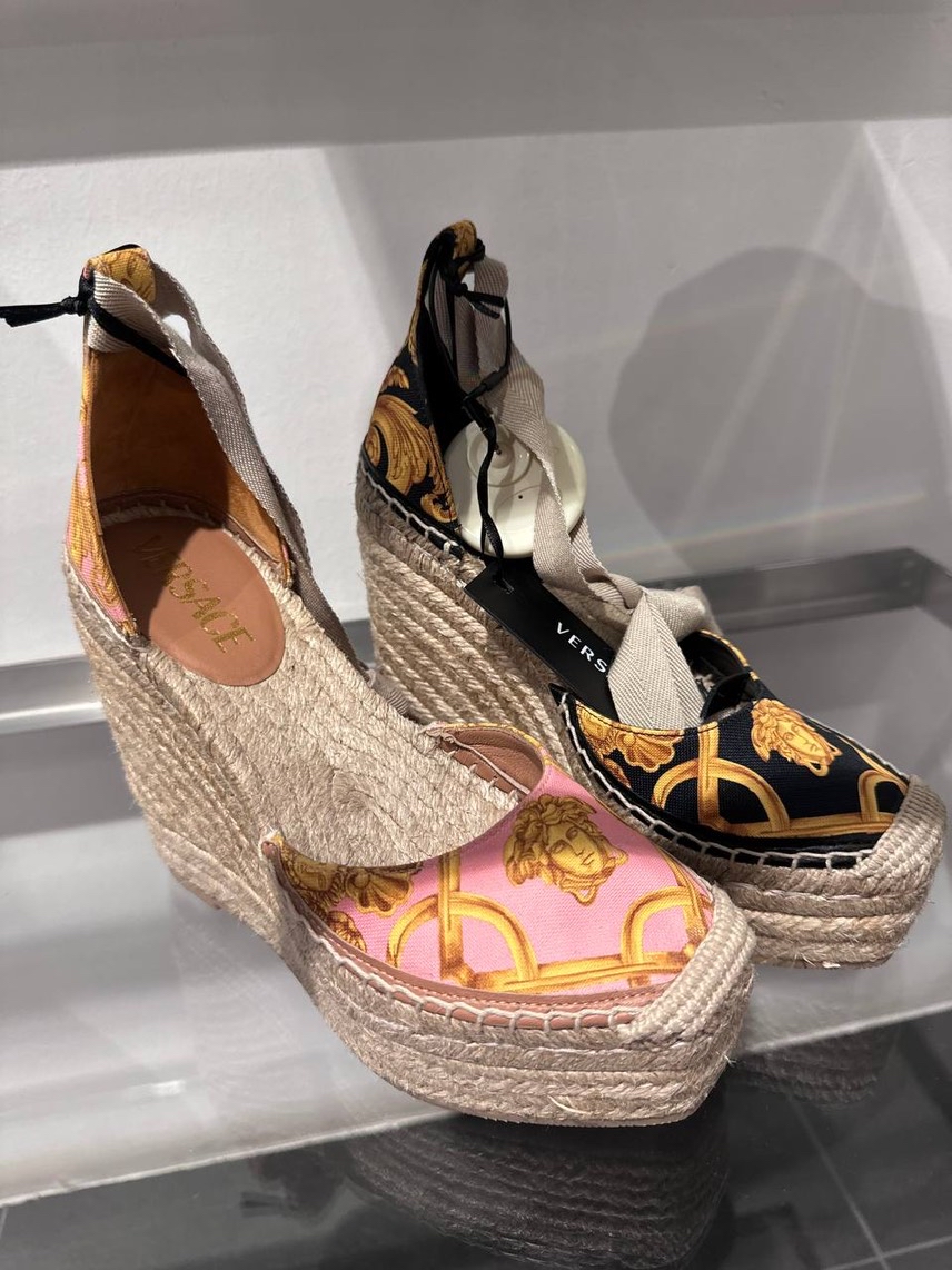 VERSACE Espadrilles side view - Women's luxury Shoes