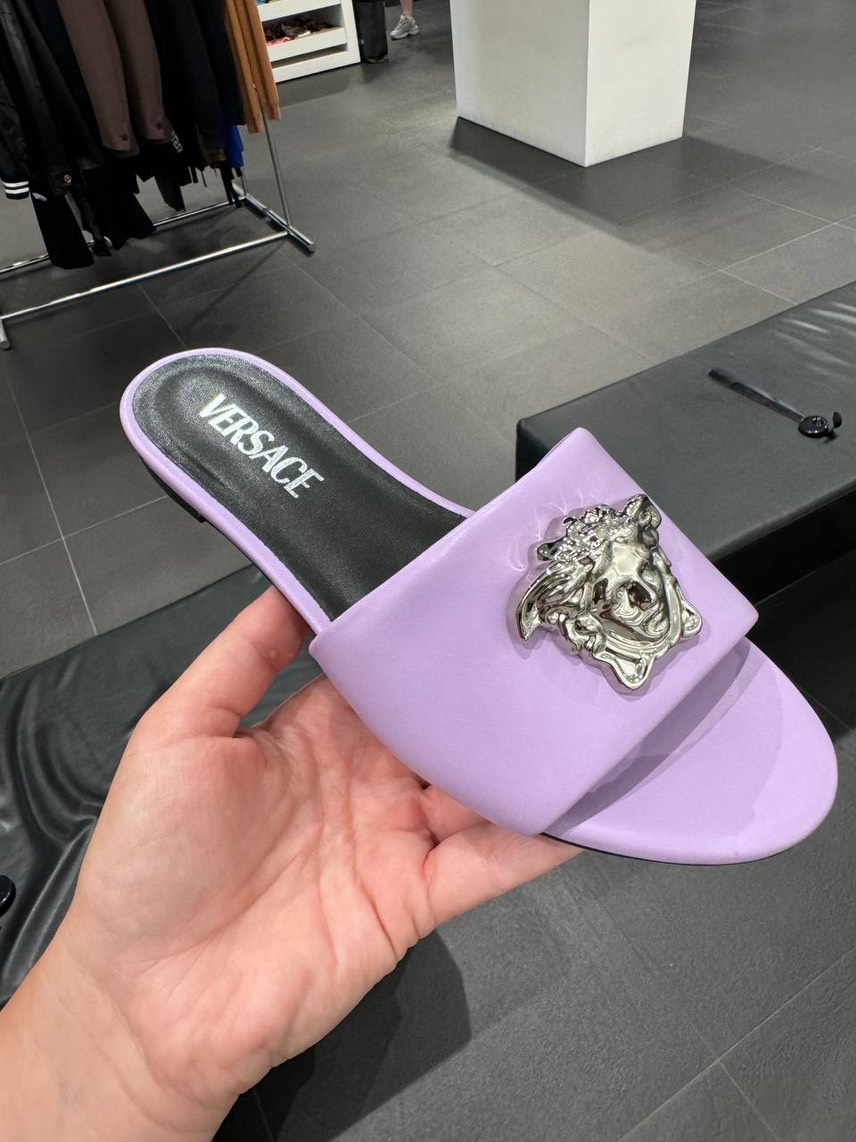 VERSACE Slides front view - Women's luxury Shoes