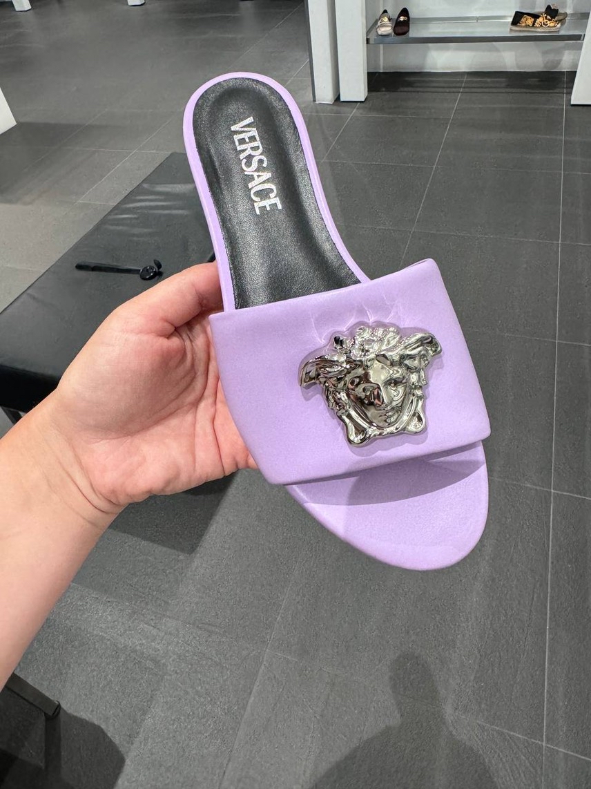 VERSACE Slides side view - Women's luxury Shoes