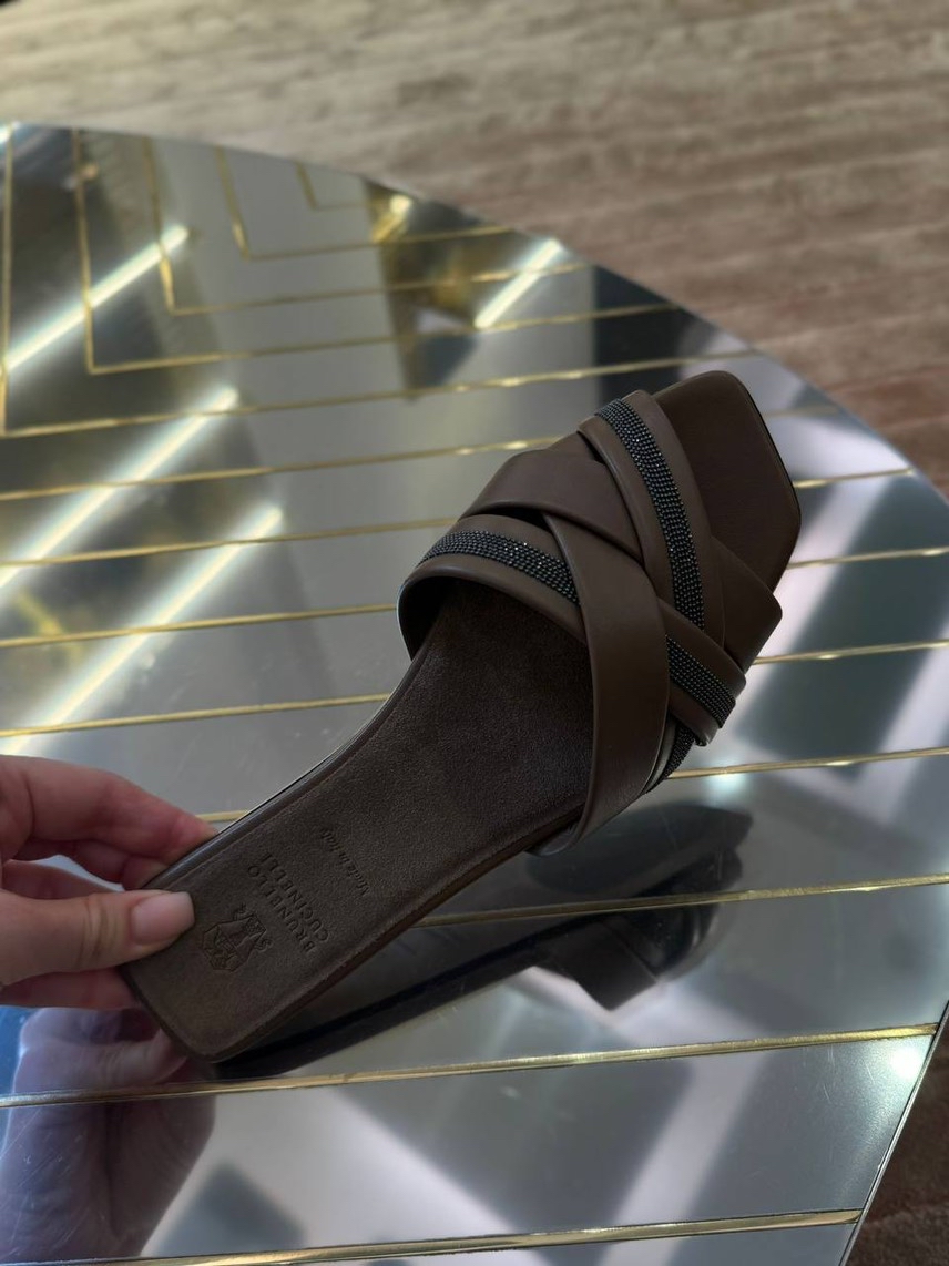 BRUNELLO CUCINELLI Slides side view - Women's luxury Shoes