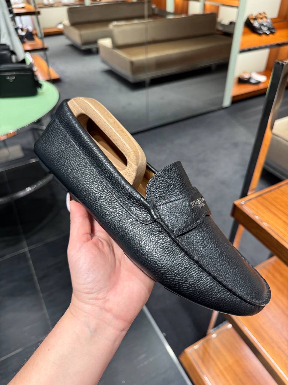PRADA Moccasins front view - Men's luxury Shoes