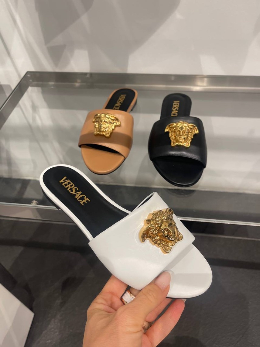 VERSACE Slides front view - Women's luxury Shoes