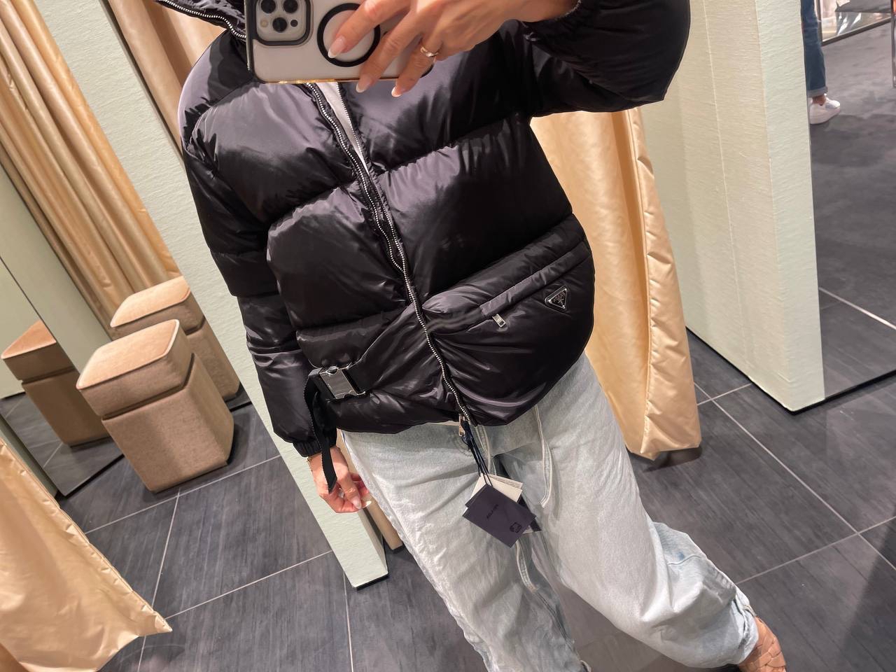 PRADA Down jacket side view - Women's luxury Clothes