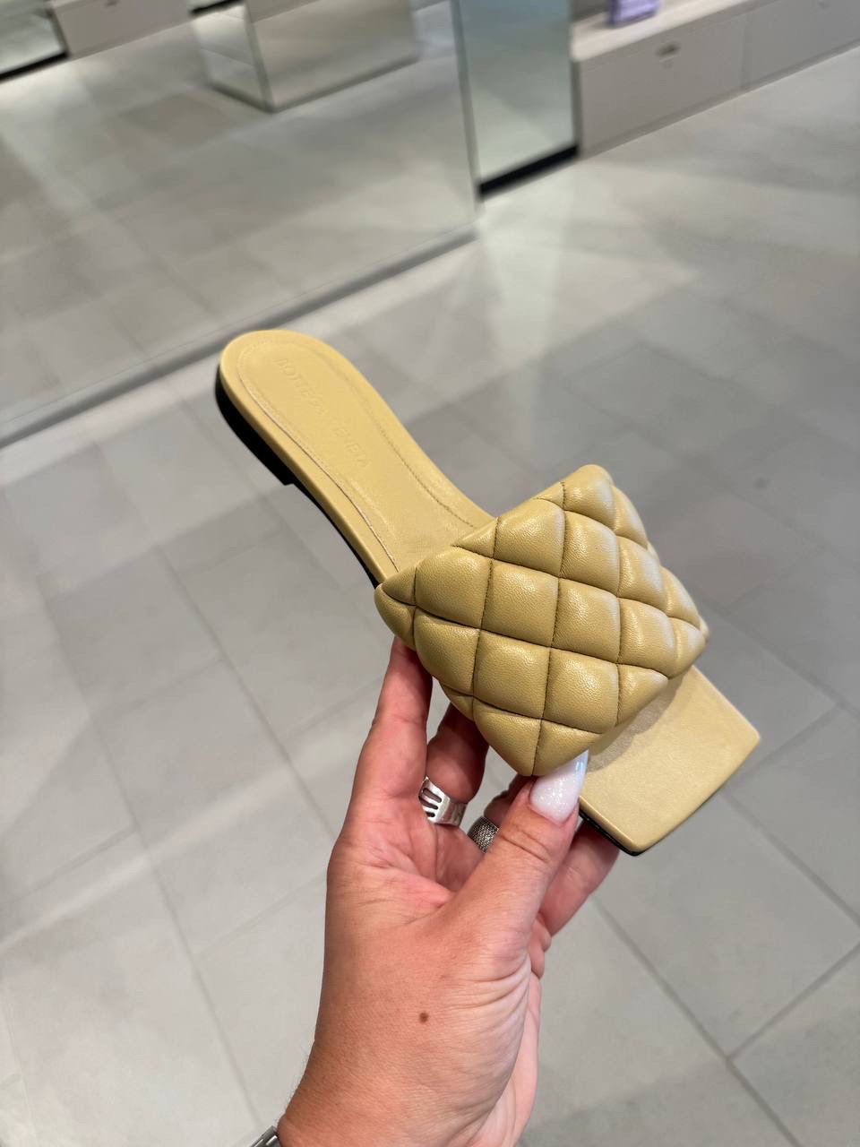 BOTTEGA VENETA Slides front view - Women's luxury Shoes