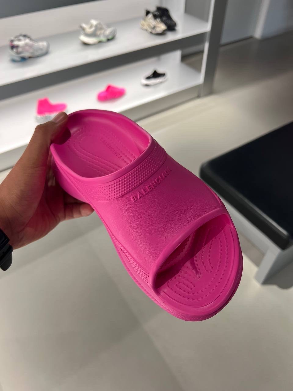 BALENCIAGA Slides side view - Women's luxury Shoes