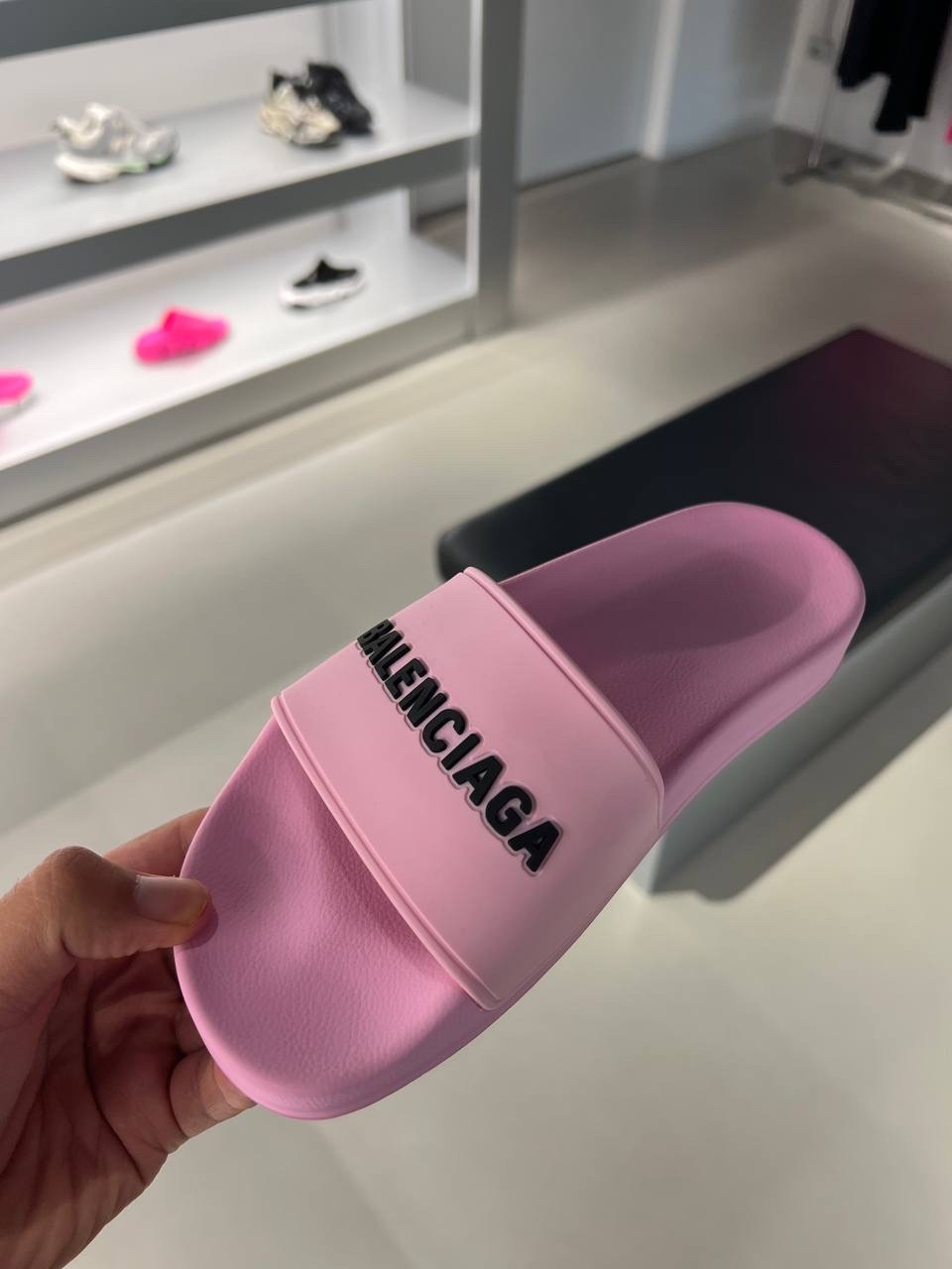 BALENCIAGA Slides side view - Women's luxury Shoes