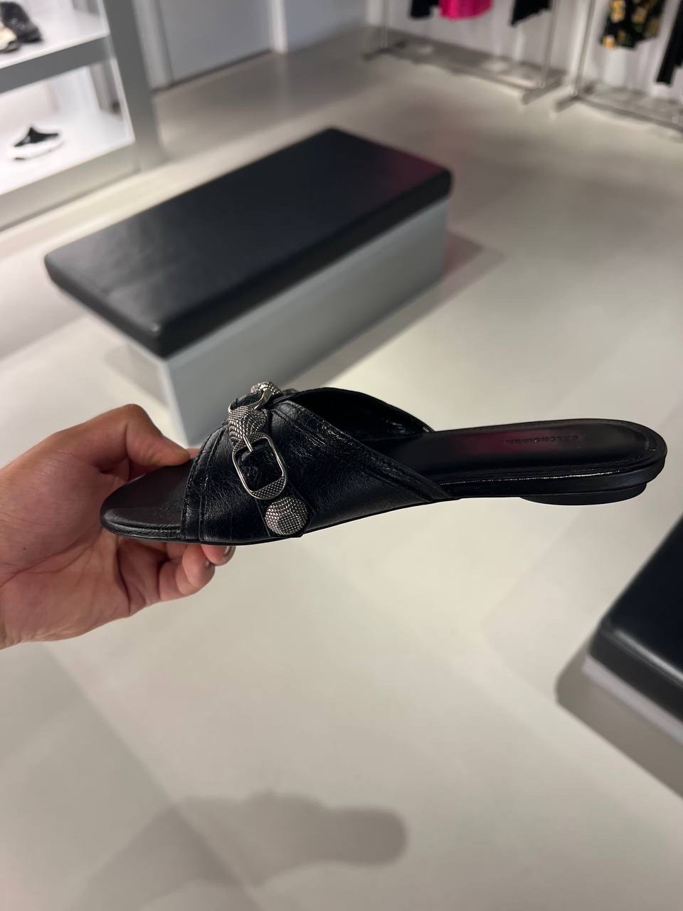 BALENCIAGA Slides side view - Women's luxury Shoes