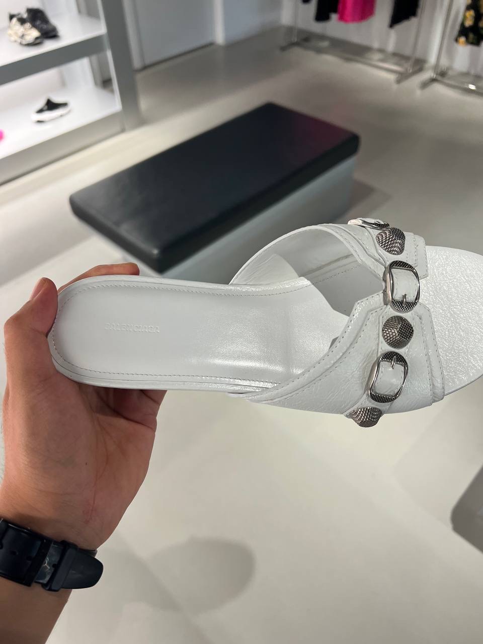 BALENCIAGA Slides side view - Women's luxury Shoes