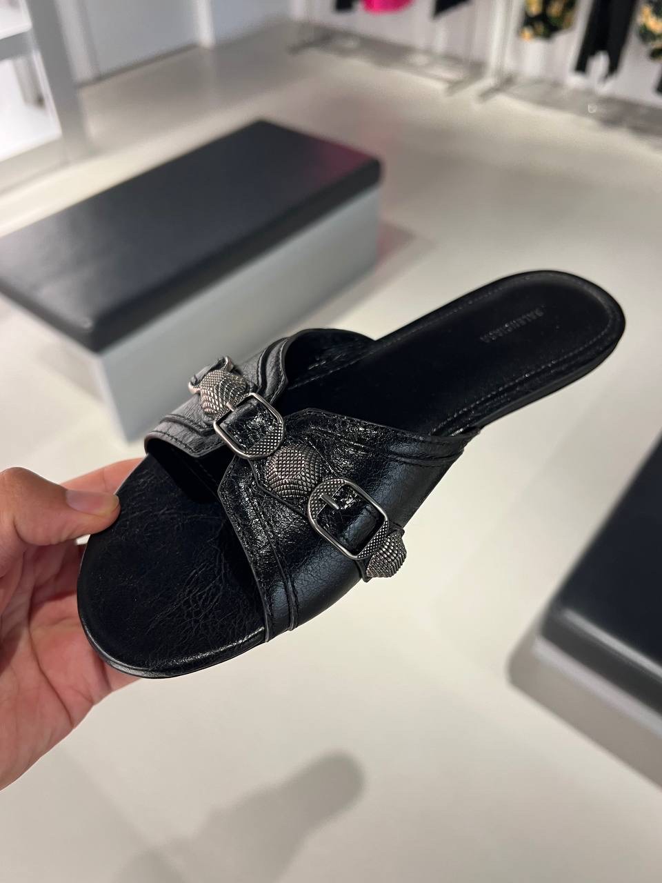 BALENCIAGA Slides side view - Women's luxury Shoes